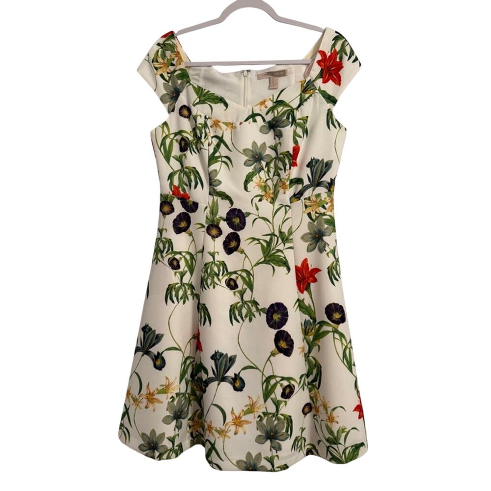 Forever 21 Women's M Cottagecore Floral Sweetheart Fit & Flare Midi Dress Modest